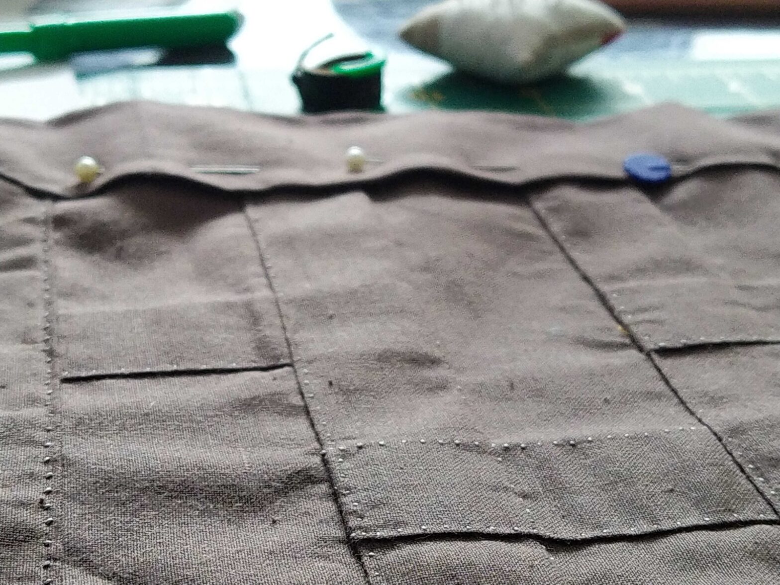 Meditatively stitching a zen robe